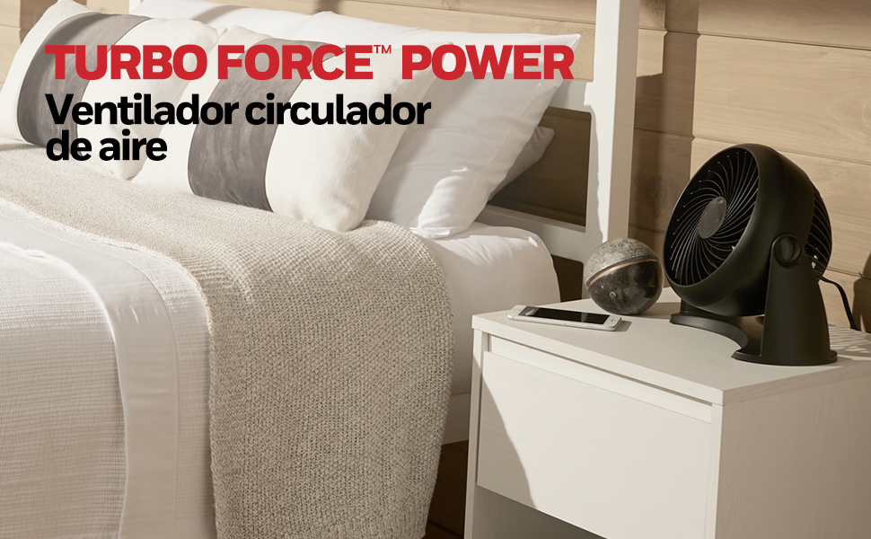 Ventilador; de mesa; oscilante; potente; turbo; Honeywell; 3 ajustes de velocidad; silencioso