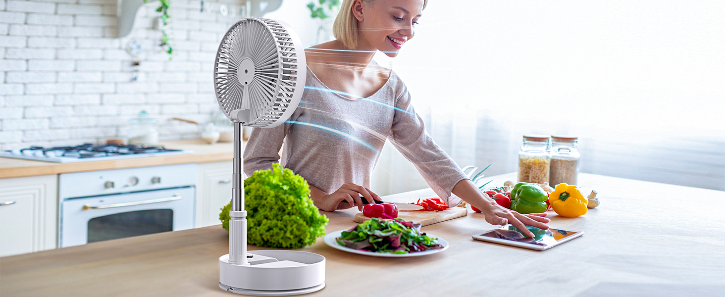 Standing Fan with Remote for kitchen