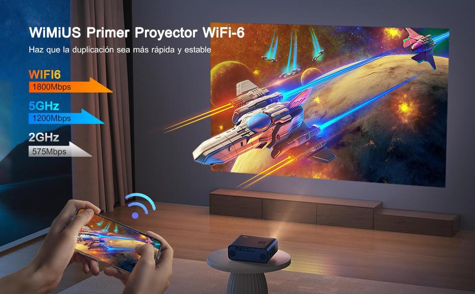 Proyector WiFi Bluetooth Full HD 1080P