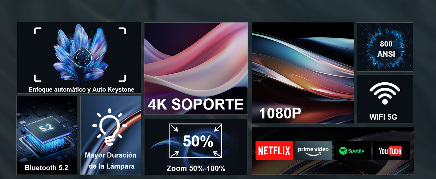 Proyector de cine en casa FunFlix A1 4K compatible con Android TV