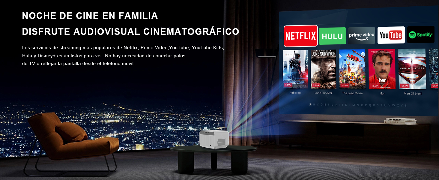 FunFlix A1 Proyector Android TV con soporte 4K